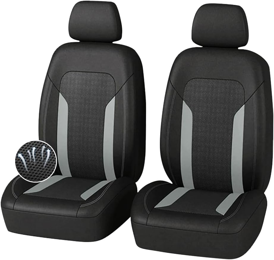 4PCS Cooling Car Seat Covers,Breathable Front Seat Covers with Mesh Construction and Foam Padding,Car Seat Protector to Reduce Back Sweating,Universal Car Interior for Car SUV (Pink)