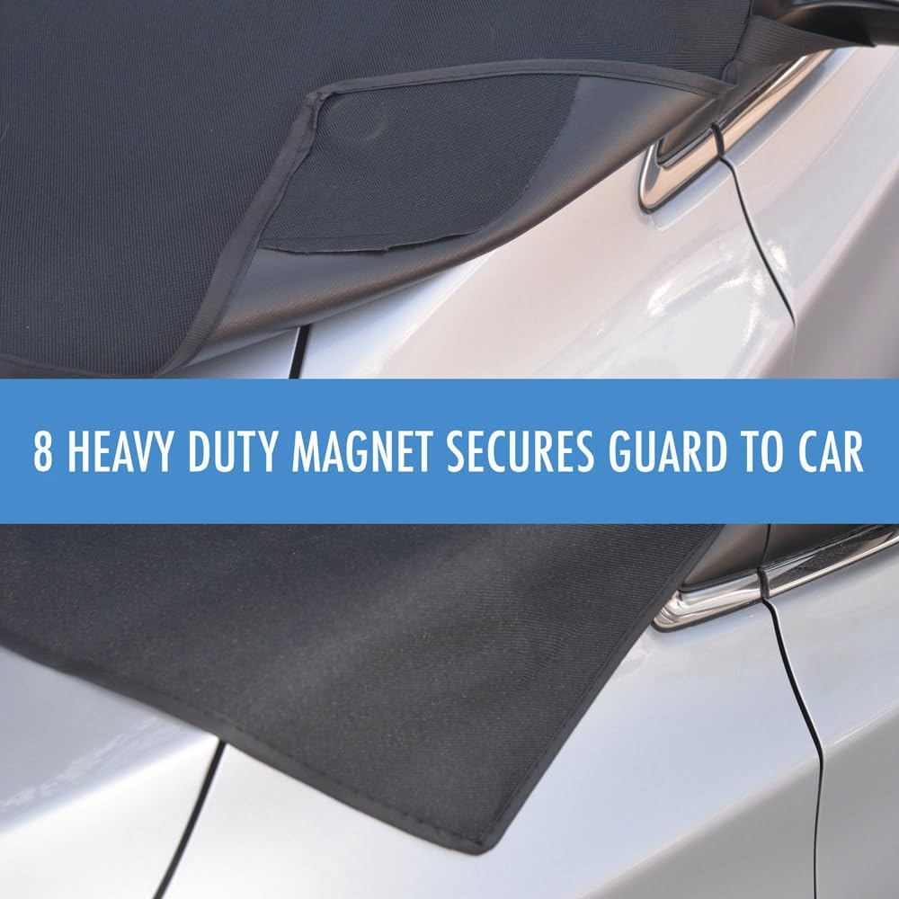 BDK Windshield Cover for Ice Snow and Hail Protection - Waterproof Magnetic Guard for Winter, Freeze Protector for Auto Truck Van and SUV, Black, 78" x 43" in