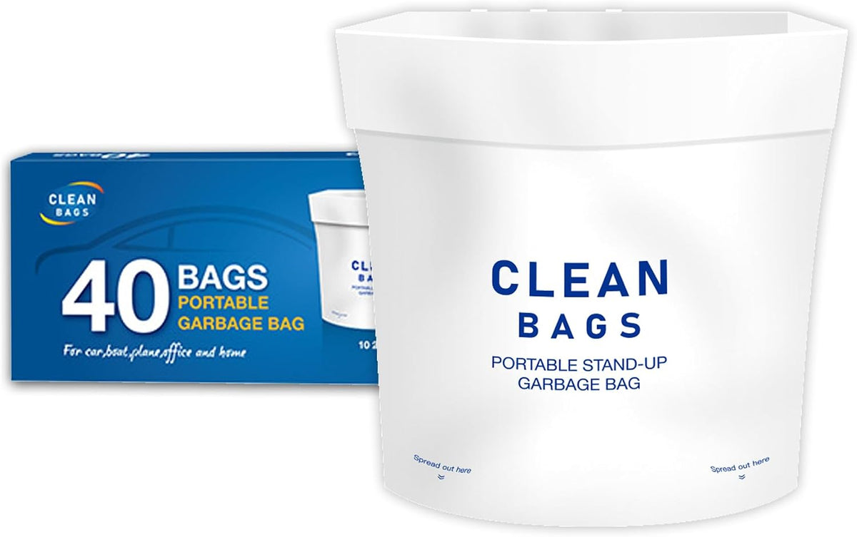 disposable Car Garbage Bin Bags 40 PCS, Leak-proof Cleaning and Vomit Bags, Easy Stick-On and Stand Design, Disposable Small Garbage Bags