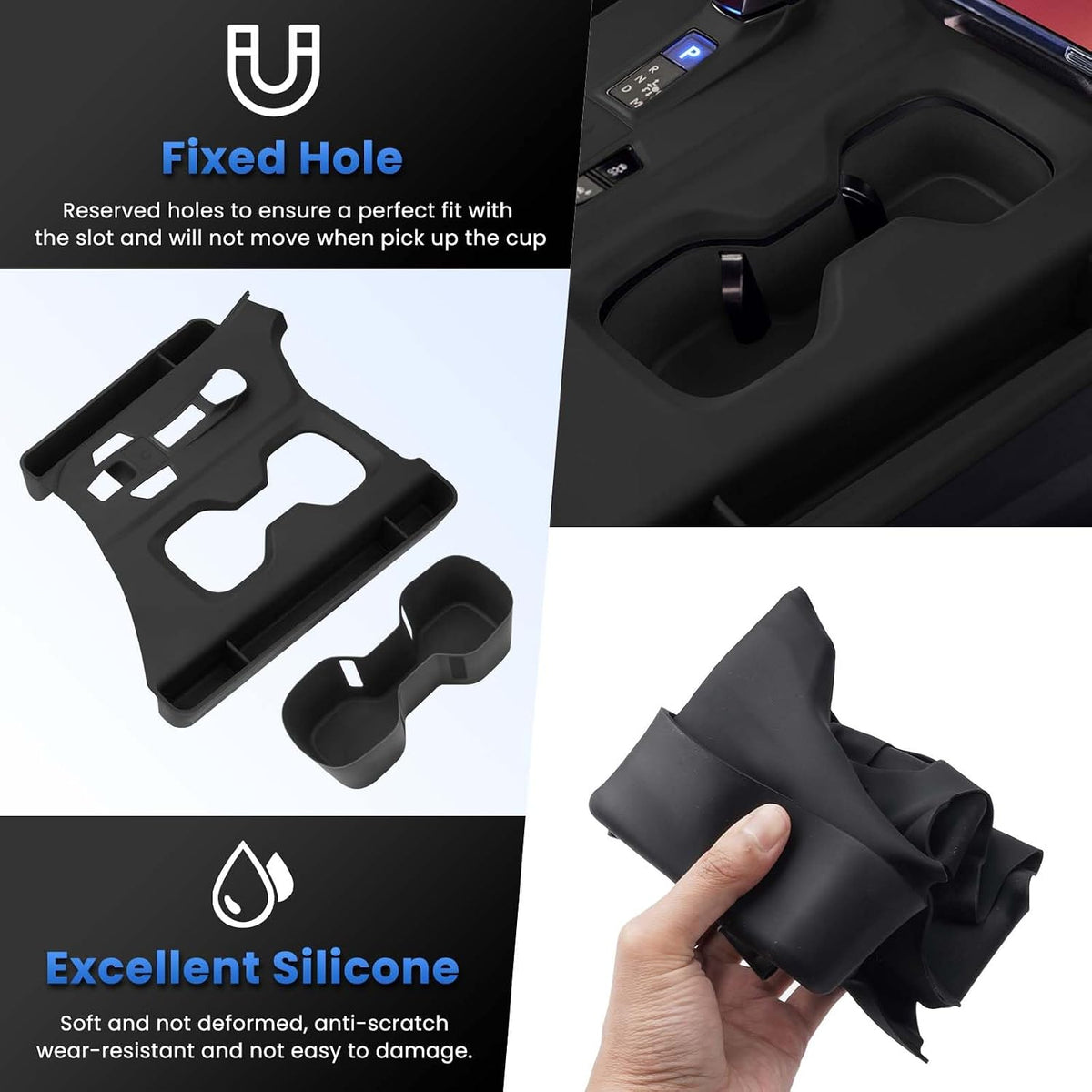 Autorder Silicone Center Console Organizer&Cup Holder for 2022-2025 2026 NX 250/350/350H/450H Accessories Seat Gap Storage Box with Cup Holder Insert Tray Anti-Scratch Gear Shift Panel Trim Cover
