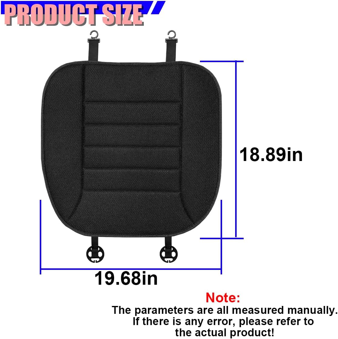 Car Seat Cushion, Breathable 3D Air Mesh Car Front Seats Bottom Cover for Comfortable Driving, Soft Non-Slip Auto Interior Driver Seat Protector for Home, Office, Truck(Black)