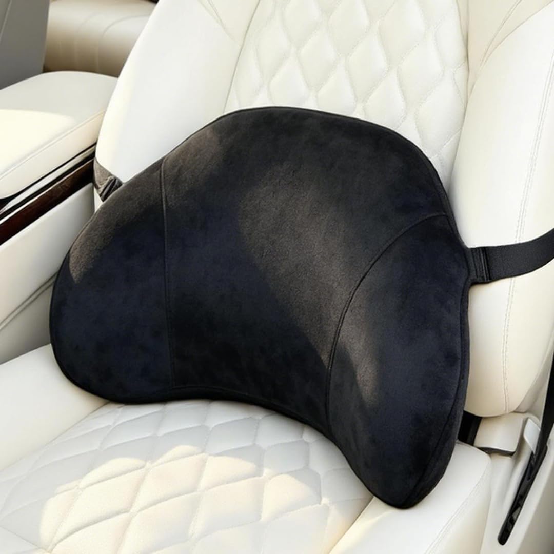 Ergonomic Lumbar Support Pillow for Car Office Home Lower Back Relief Black
