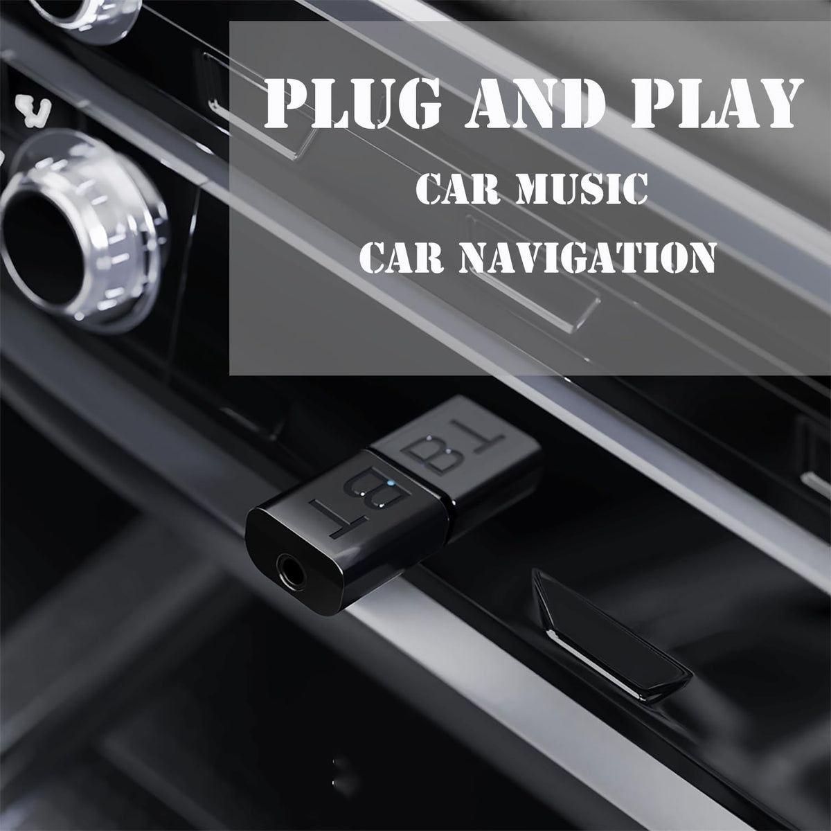Mini 2-in-1 USB Bluetooth Receiver,Bluetooth 5.4 Wireless Audio Adapter 3.5mm Car Kit Music Receiver for Home/Car Stereo Sound System, Portable Speskers, (Aux in) with 3.5mm Cable
