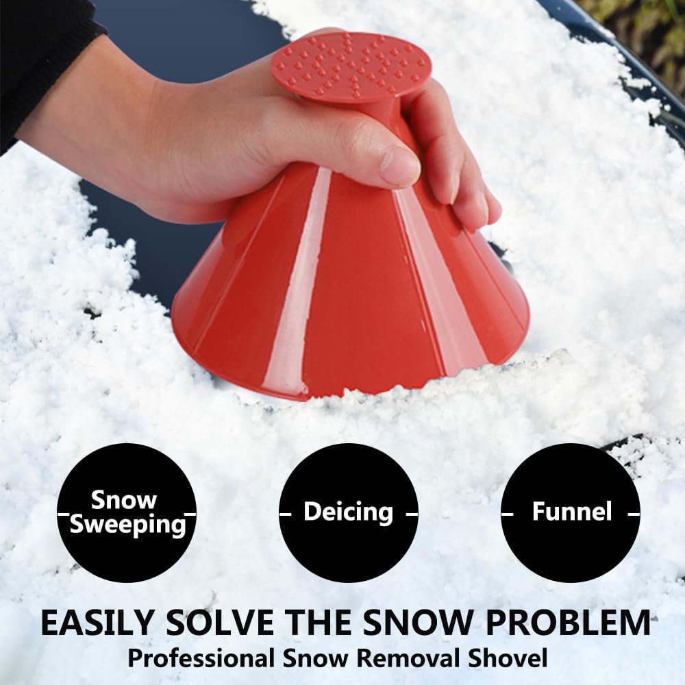 4 Pcs Ice Scrapers for Car Windshield, Magical Ice Snow Scrapers,Multifunctional Funnel Ice Scrapers for Car Windshield