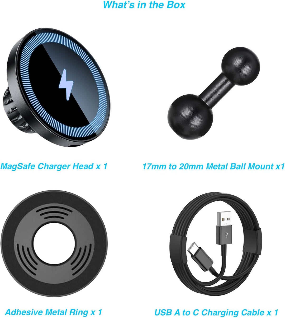 Magnetic Wireless Charging Phone Holder with 20mm Ball for MagSafe