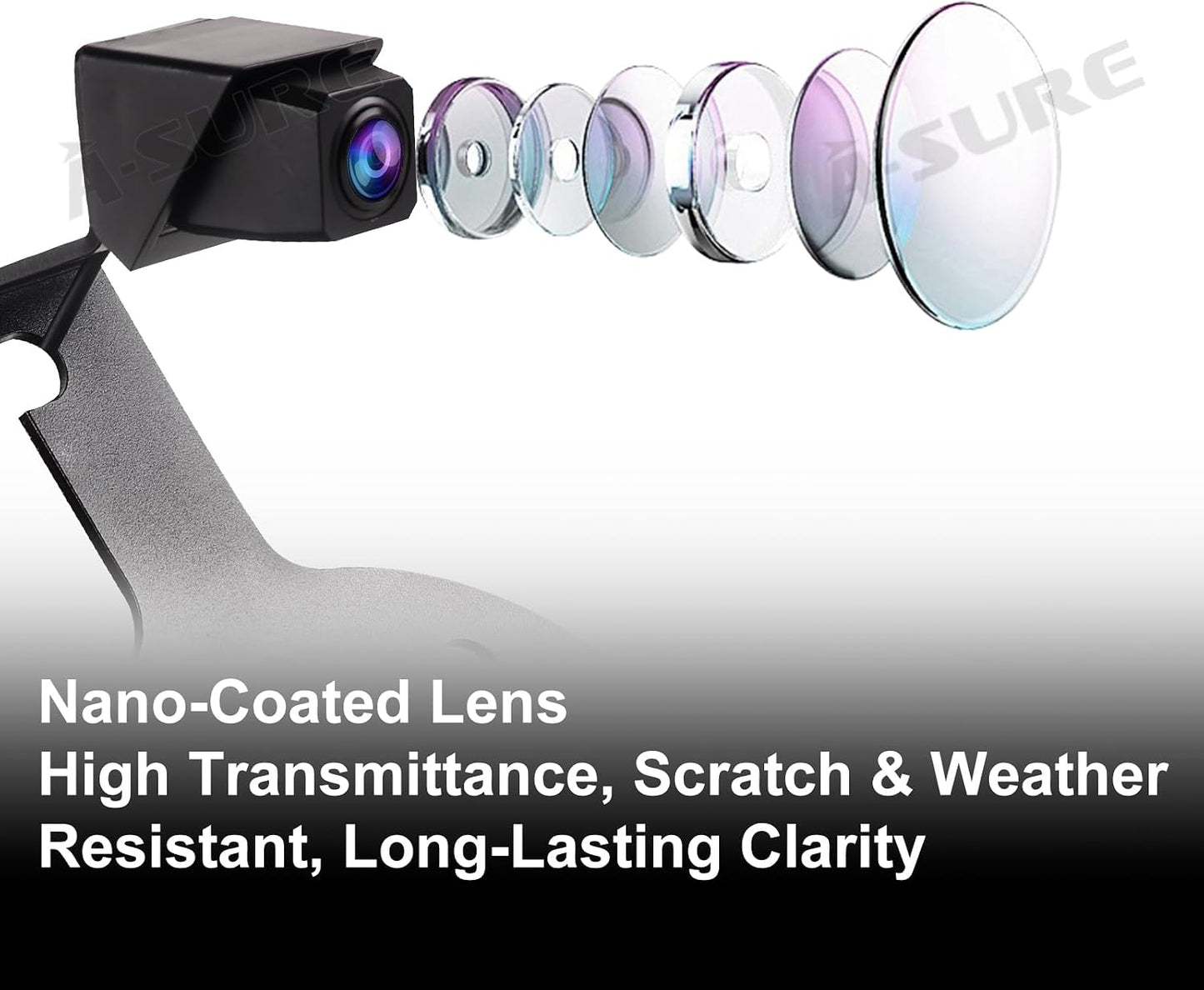 ASURE Spare Tire Mount Backup Camera for Jeep Wrangler JK 2007-2017 1080P | Starlight Night Vision, 170° Wide Angle, IP68 Waterproof, Rugged Off-Road Ready, RCA Connection, Easy Spare Tire Installation