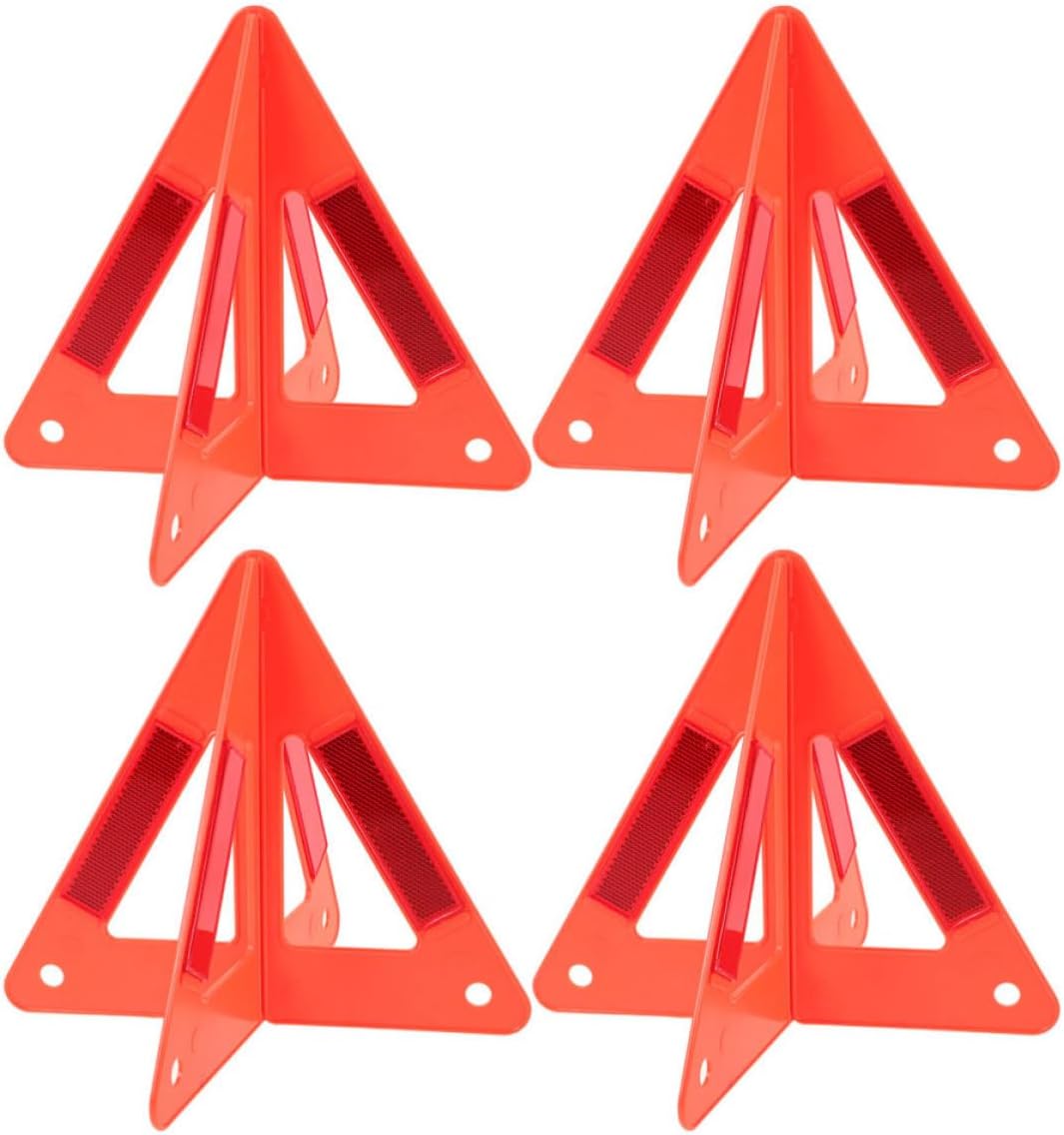 Ciieeo 4pcs Reflective Emergency Triangle Warning Sign for Roadside