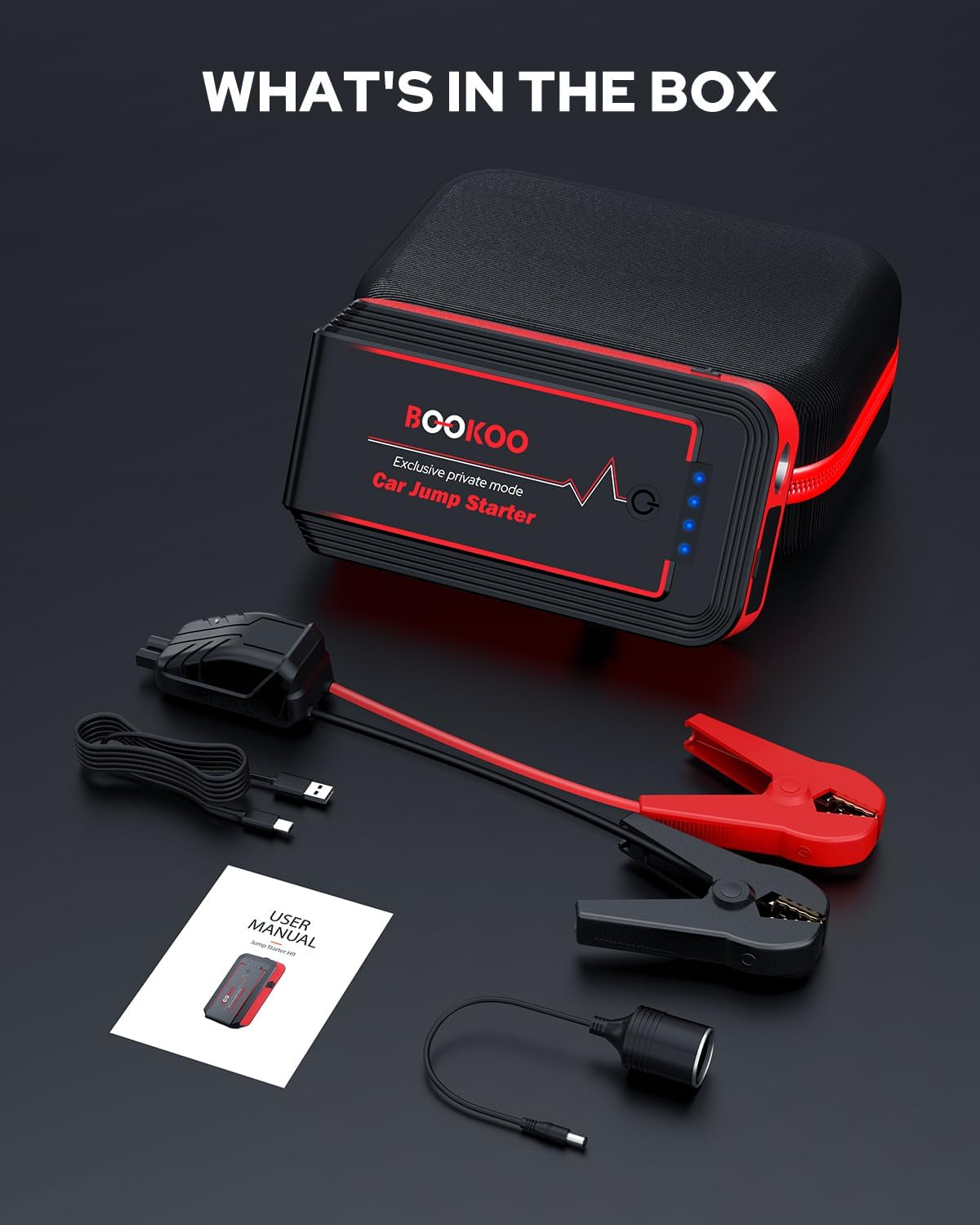 BOOKOO H9 4500A 12V Jump Starter for Car Boat Lawnmower