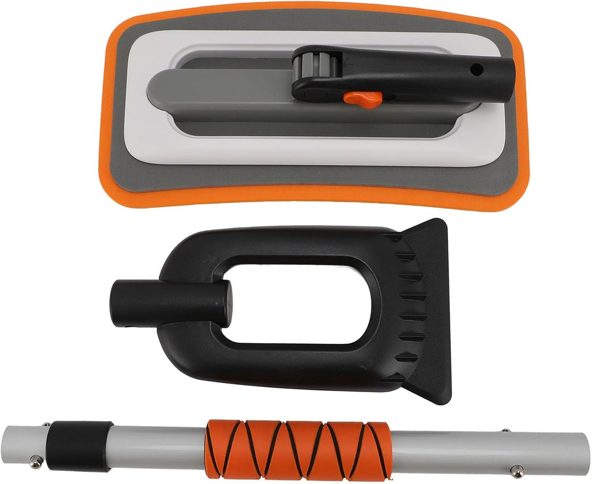 Car Snow Scrapers,Aluminium Alloy Ergonomic Handle Efficient Snow Removal Snow Broom Ice Scraper for Car Windshield (Orange)