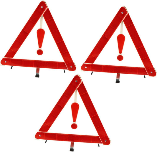 3pcs Foldable Reflective Warning Triangle Signs for Car Truck