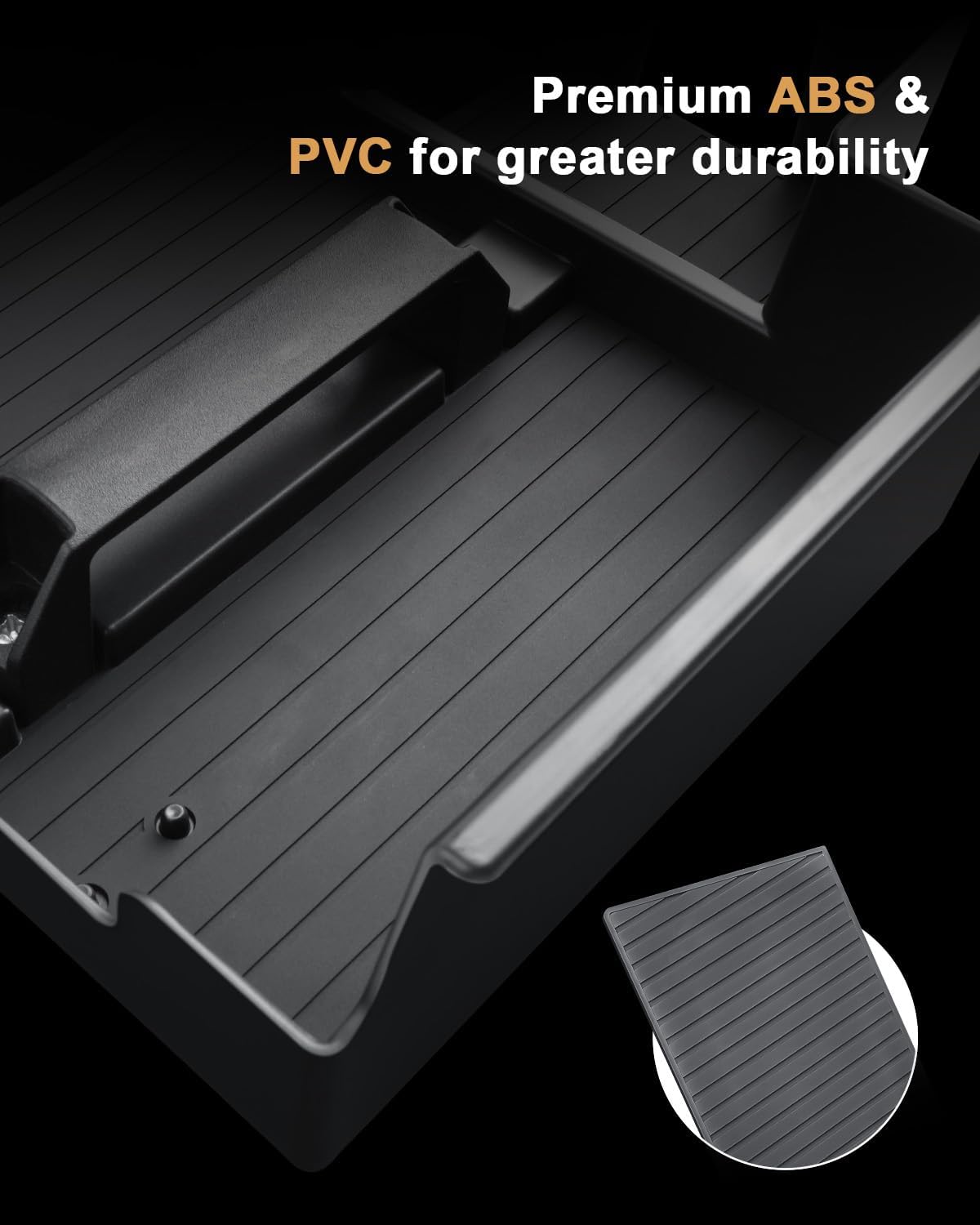 ECOZEN Lower Center Console Organizer For 2024-2026 Chevy Silverado EV/2024-2026 GMC Sierra EV Accessories - Armrest Storage Box With Handle For Silverado EV WT & Sierra EV Denali - Not For ICE Trim