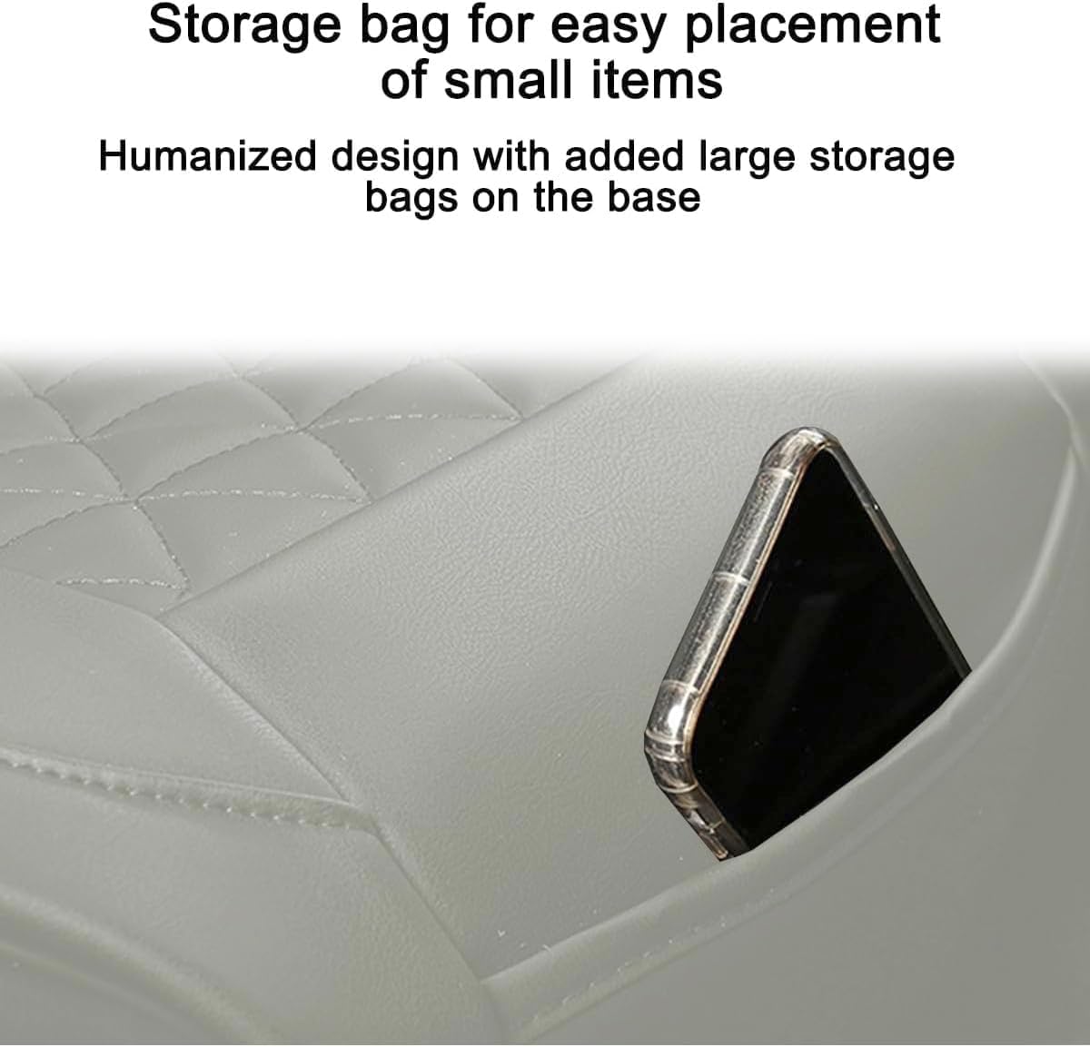 2PCS Leather Car Seat Cover, Front Bottom Seat Protector Pad, Gray