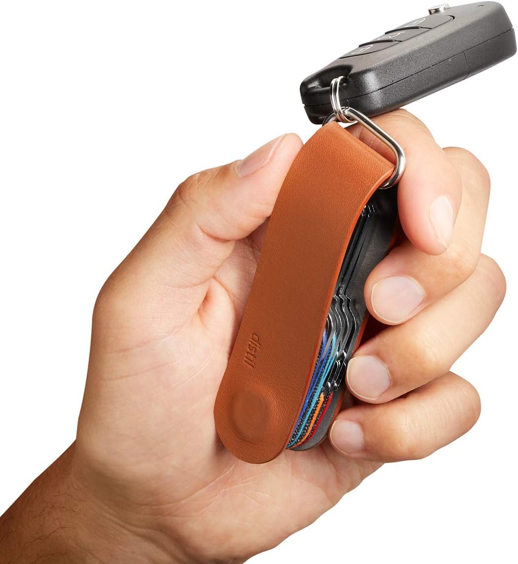 Distil Union Ferris KeyLoop Key Organizer | Includes Leather Cover, 5 KeyMods, & FobRing | Holds up to 6 Keys + Car Key