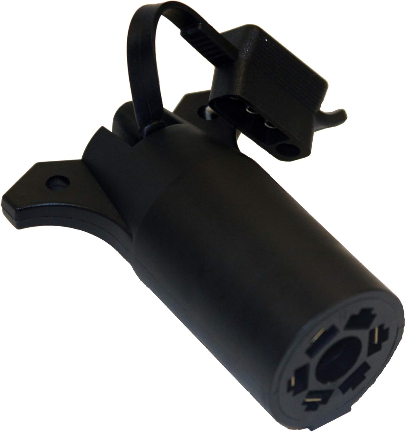 Buyers Products TC2074T 7-Way Flat to 4-Flat Trailer Connector Adapter with LED Tester, Durable Weather-Resistant Plastic Plug, Fixes Truck to Trailer Wiring Mismatch for Utility & Light‑Duty Trailers