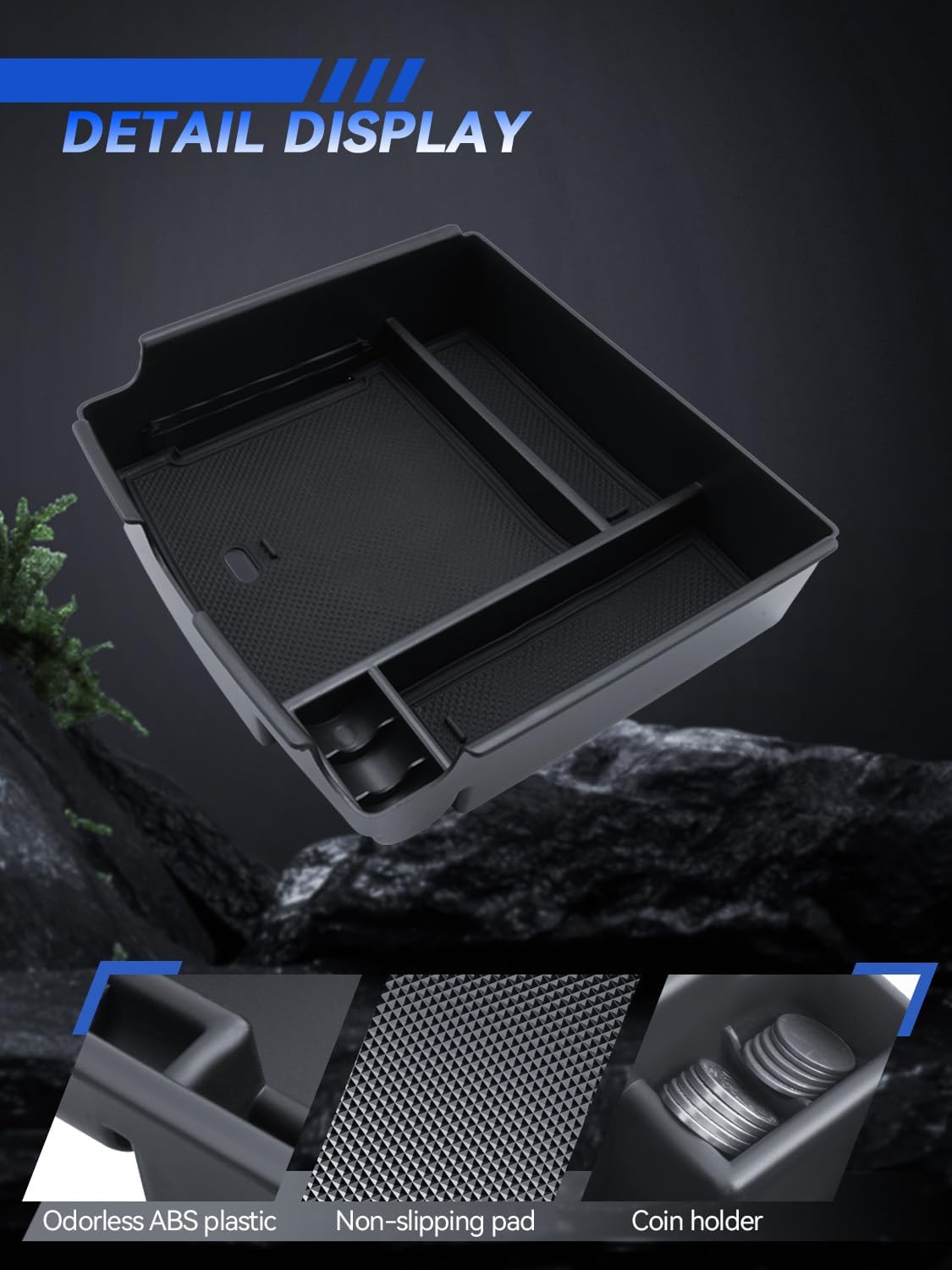 for Carnival Center Console Organizer 2025 2026 Kia Carnival (LX/LXS/EX/SX/SX Prestige) Accessories Armrest Tray Middle Storage Box Insert Container Durable ABS Plastic