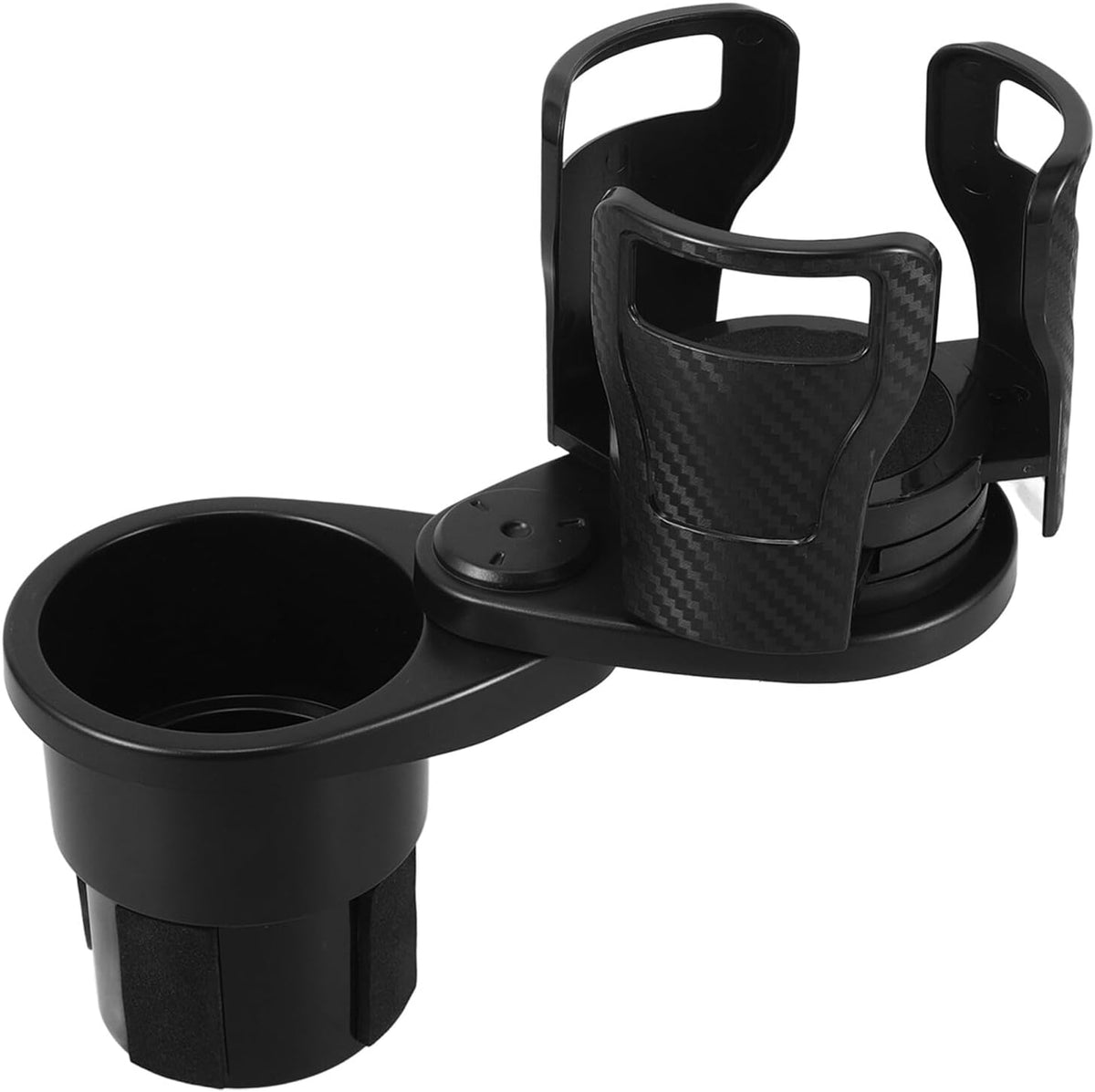 Cabilock Car Cup Holder Expander with 360° Rotating Dual Storage, Adjustable Auto Cup Holder Extender and Food Tray Organizer for Vehicle Drink and Snack Use