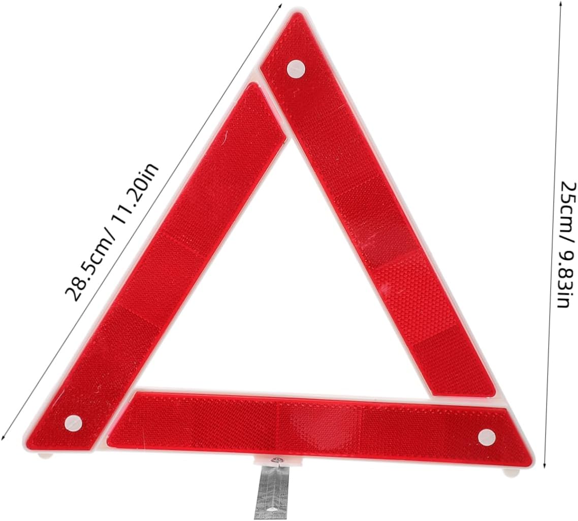 Foldable Roadside Warning Triangle Reflector for Drivers Red Plastic