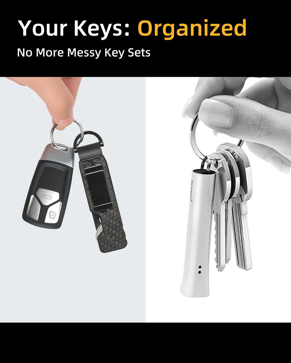 Keychain Key Holder Keychain Tile For Men/Women Key Finder Ring/Organizer for Car Keys Keyring Accessories 2-5 Keys