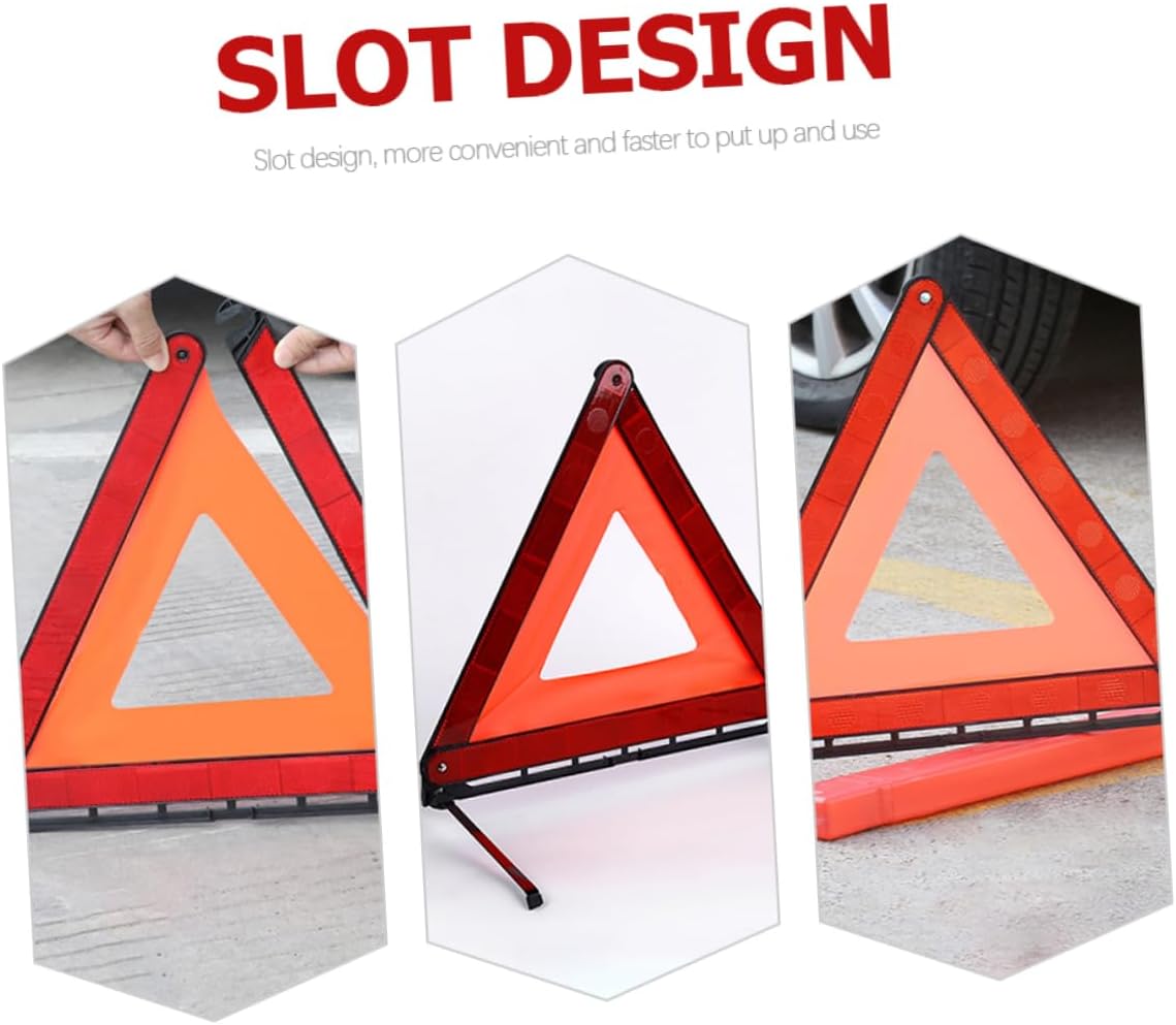 PRETYZOOM Reflective Warning Triangle Foldable Emergency Sign for Roadside Safety 3 Legged Design for Car and Semi Truck Accessories