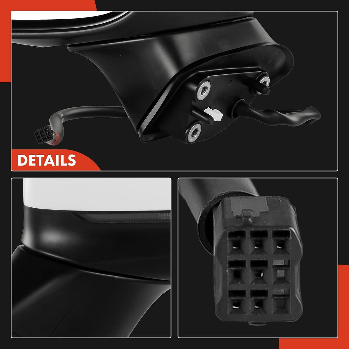 A-Premium Pair (2) Driver and Passenger Power Door Mirror - Compatible with Mazda CX-5 2017-2022 - Non-Heated, Manual Folding, White Outside Rear View Mirror w/Turn Signal and Blind Spot Detection