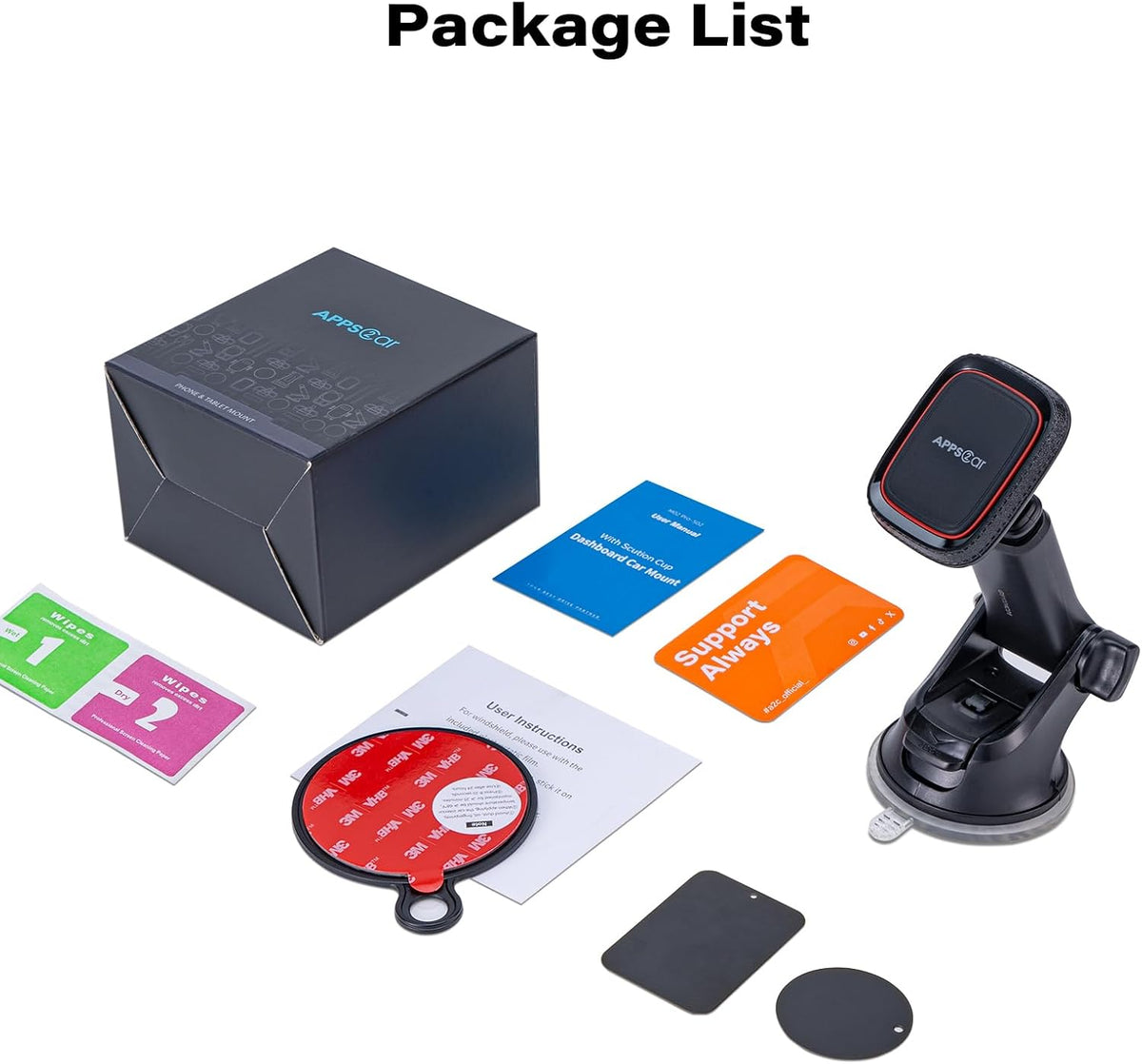 APPS2Car Magnetic Phone Mount for Car, Dashboard & Windshield Suction Cup