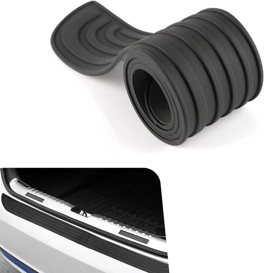 Car Rear Bumper Protector, Resistant Trunk Door Entry Guards, Anti Slip Auto Doors Entry Guards Door Sill Protector, Universal Rubber Edge Step Dust Sticker for Cars SUVs (40.9×3.5 inch)