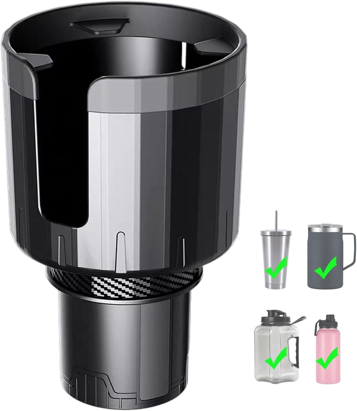 Car Cup Holder Expander with Phone Holder for GMC Acadia SLE SUV 2010-2025, Extra Wide Drink Caddy Adjustable Base for 105mm Bottles Handled Mugs,Without Phone Holder