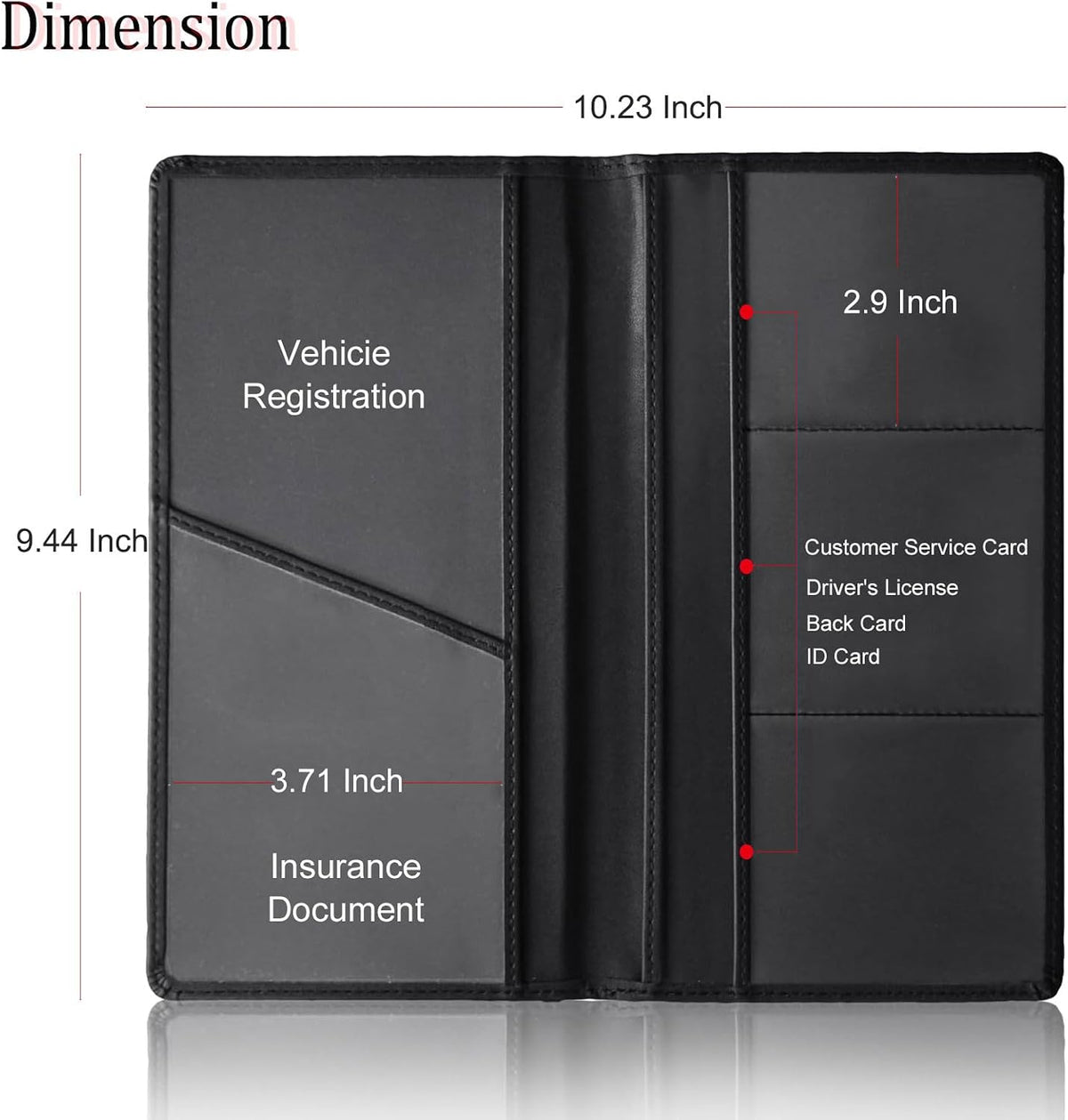Premium Car Registration and Insurance Card Holder with Magnetic Shut Compatible with Chevy Camaro RS Vehicle License Document Glove Box Car Organizer Gifts Interior Accessories
