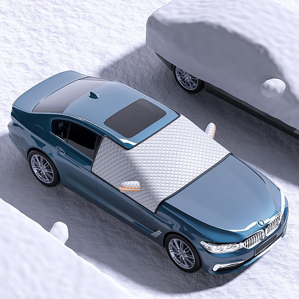 Magnetic Windshield Cover for Toyota RAV4 2019 2020 2021 2022 2023 2024 Cars Protects Against Frost Snow, Dust Easy to Install Secure Fit Winter Windscreen Protector,Silver
