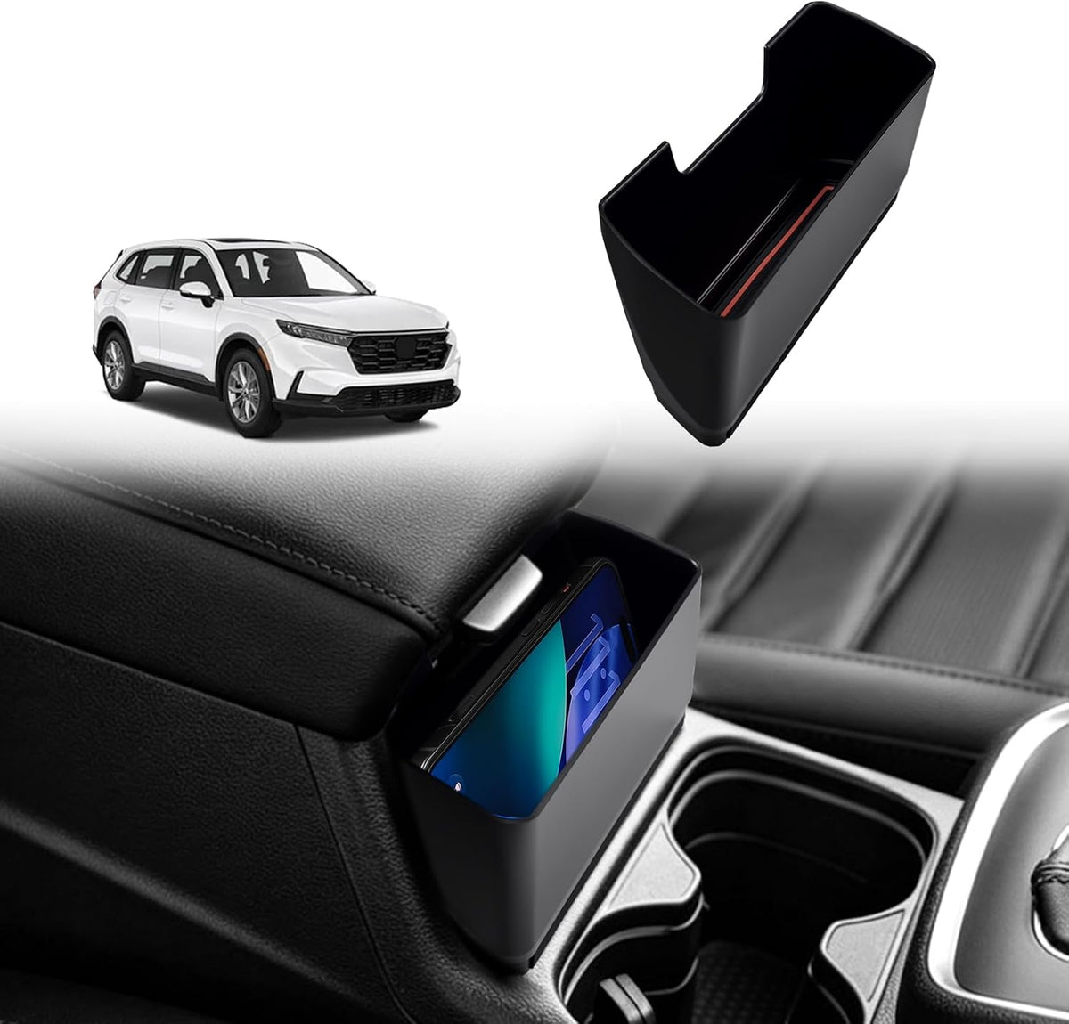 Muslogy Front Center Console Organizer for 2023-2026 CR-V CRV(Black Trim)