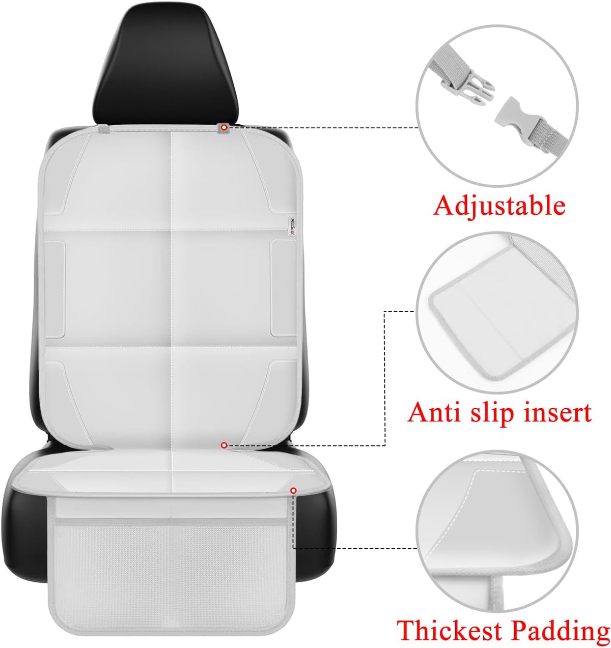 Meolsaek Car Seat Protector for Child Car Seat，Non-Slip Backing No Imprints