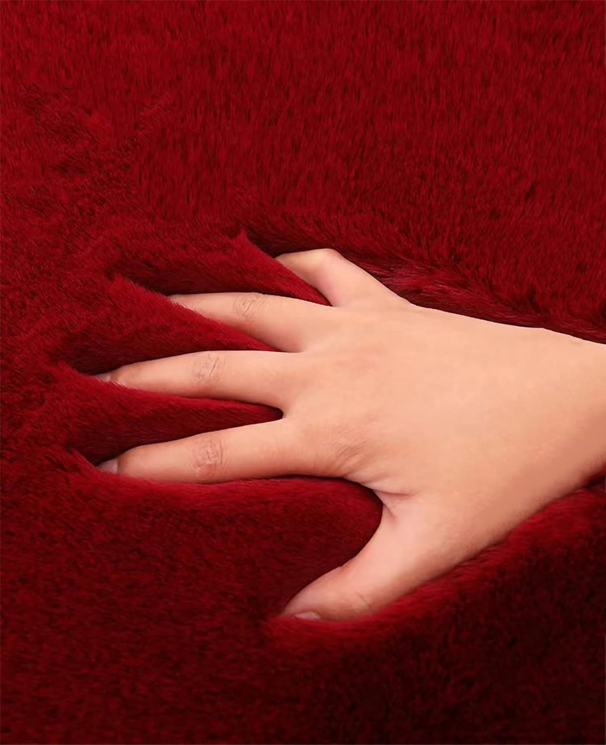 1 Set 3 pcs Soft Fluffy Auto Seat Cover Faux Wool Auto Front & Back Seat Pad Car Seat Cover Protector Cushion Soft Warm for Winter Mat Universal Fit (Wine red)