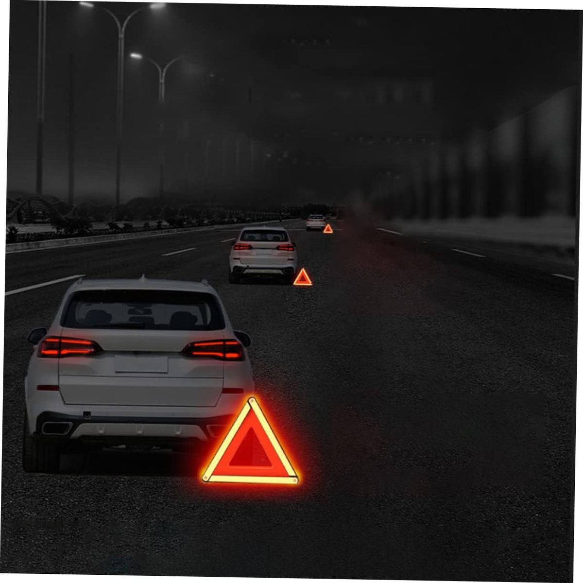 Zerodeko Reflective Roadside Warning Triangle for Car Emergency Maintenance