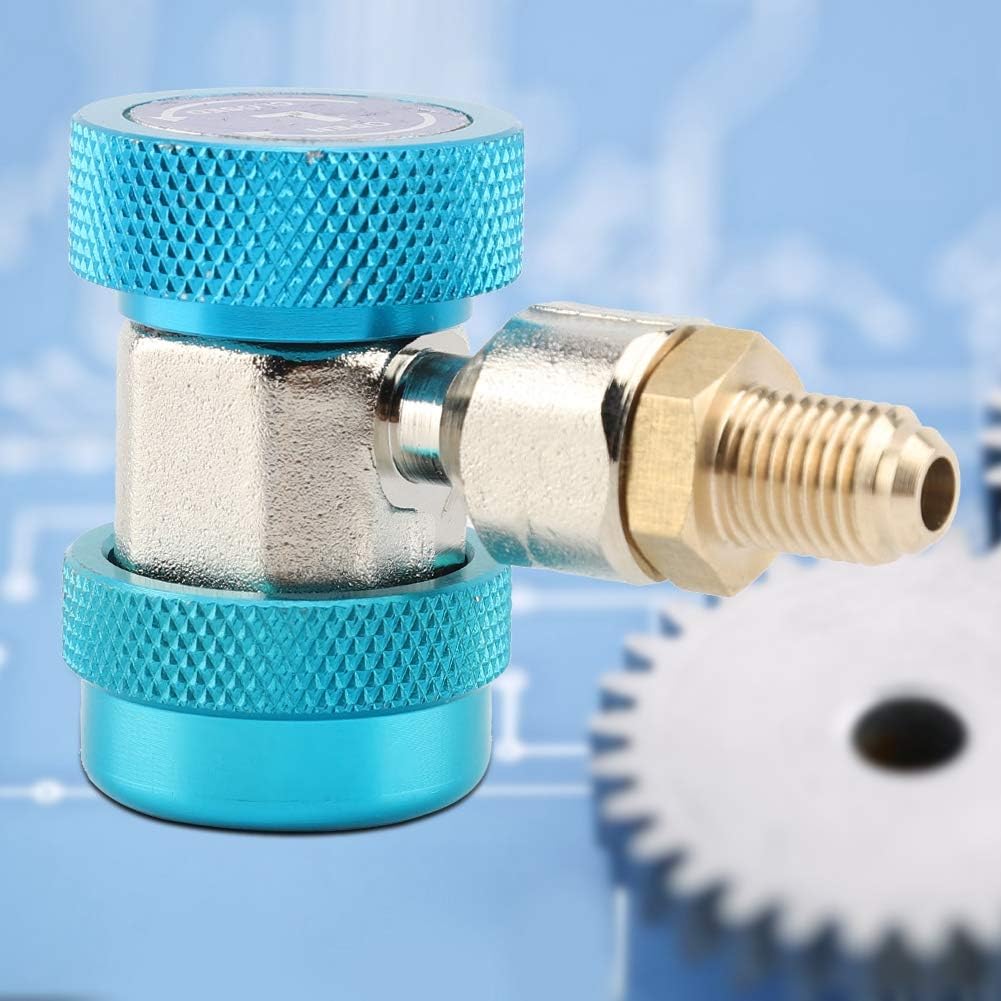 Quick Coupler,R134 A/C Low/High Quick Connector 1/4" Air Conditioning Coupler Adapter + Extractor Valve Core for Car Add Fluorine(Low Pressure)