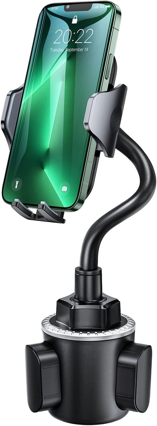 andobil Military-Grade Cup Holder Phone Holder, [Solidest Metal Gooseneck] Universal Cup Phone Holders for Your Car Truck Golf, 360° Adjustable Cup Holder Cell Phone Mount for iPhone Samsung Google