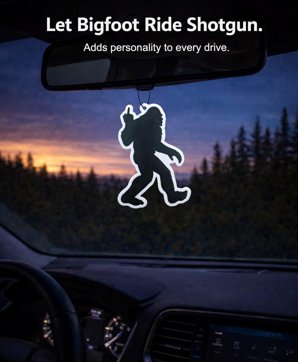 Funny Car Air Freshener (3 Pack) – Bigfoot Sasquatch Air Freshener for Car, Novelty Gag Gift, Hanging Auto Air Freshener, Funny Car Accessories for Men Women
