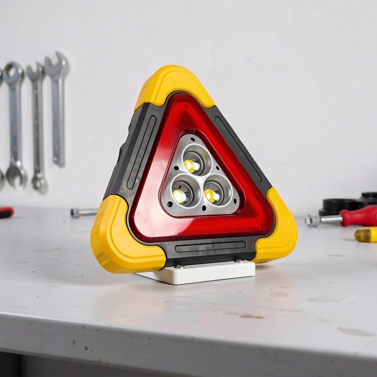 Foldable LED Warning Safety Triangle for Vehicles and Motorcycles