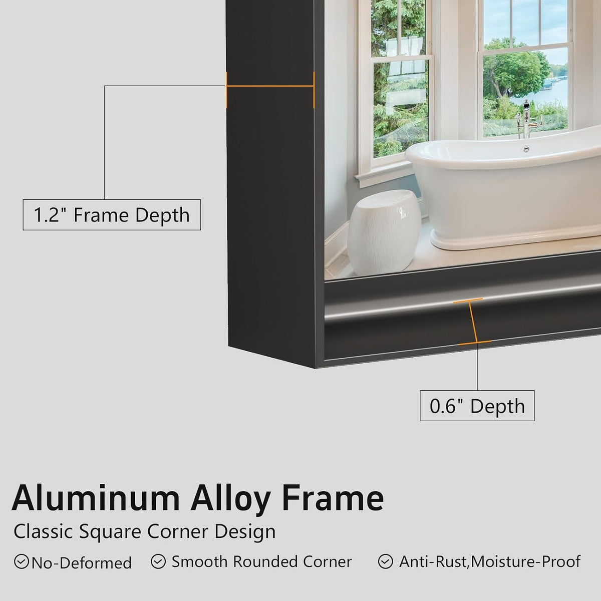 36”x 36” Bathroom Mirrors for Over Sink, Black Vanity Mirrors