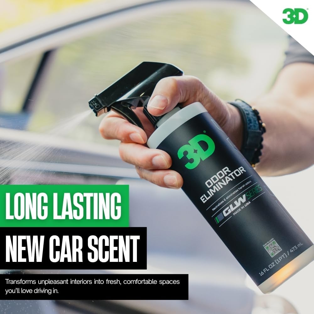 3D Odor Eliminator, GLW Series | Ultra Powerful Air Freshener | Long Lasting Odor Relief | Neutralizes Unwanted Smells | Fresh Scent | DIY Car Detailing | 16 oz