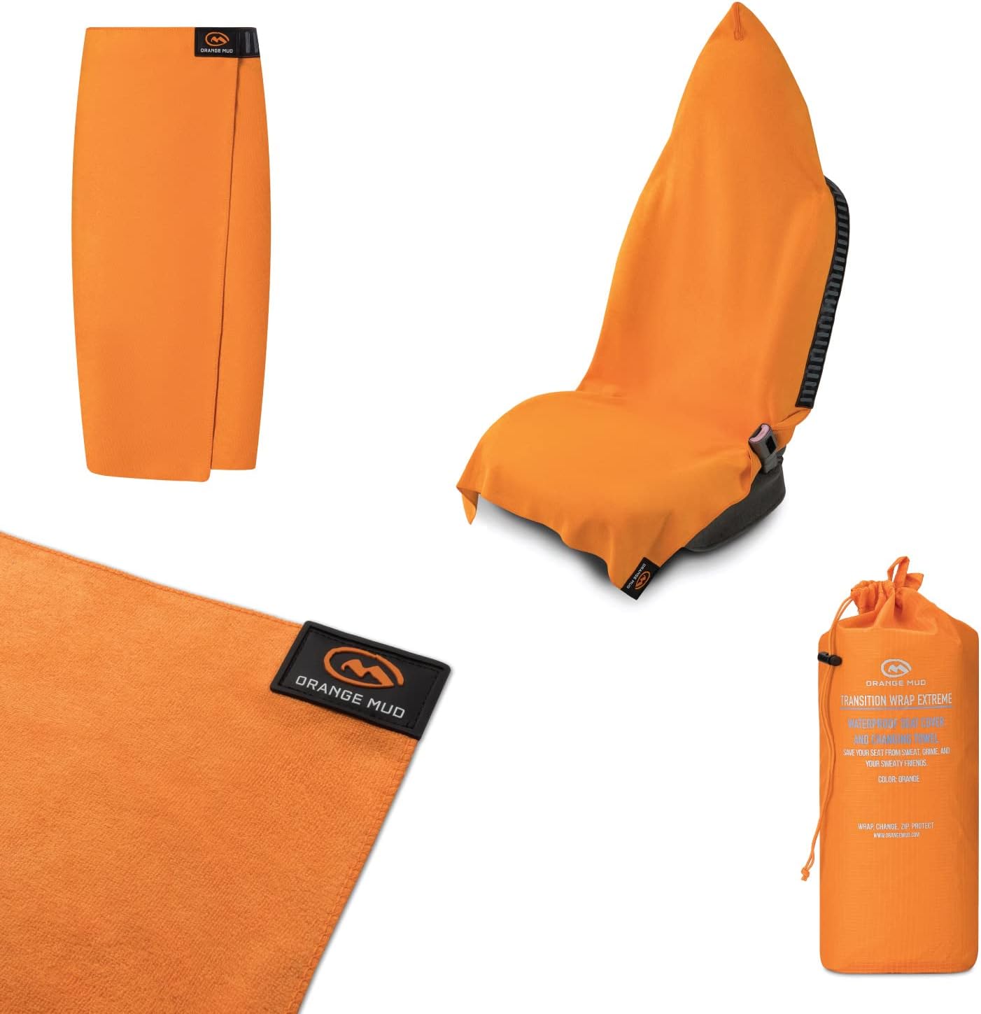 Orange Mud Transition Wrap Extreme – Mint Waterproof Car Seat Cover & Changing Towel – Secure Wrap for Runners, Cyclists, Triathletes, Gym-Goers – Quick-Dry, No-Slip Fit, Machine Washable