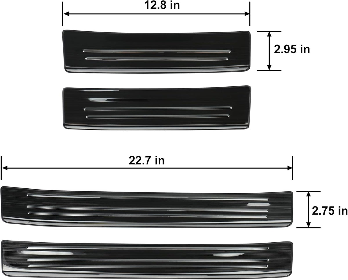 4PCS Door Sill Protector Compatible with Mazda 2017-2025 CX5 CX-5 Accessories Black Brushed Stainless Steel Material Auto Door Entry Guards