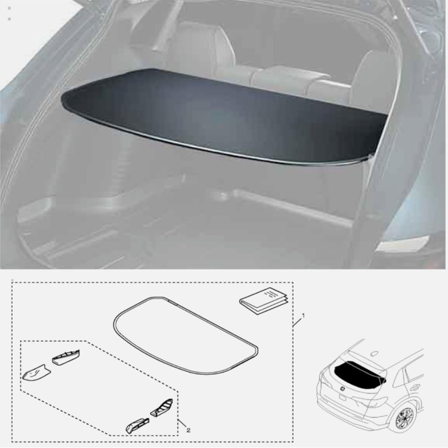 Cargo Cover for 2023 Honda HRV 2024-2026 HR-V Trunk Cover Accessories Rear Trunk Security Cover Shielding Shade, Black