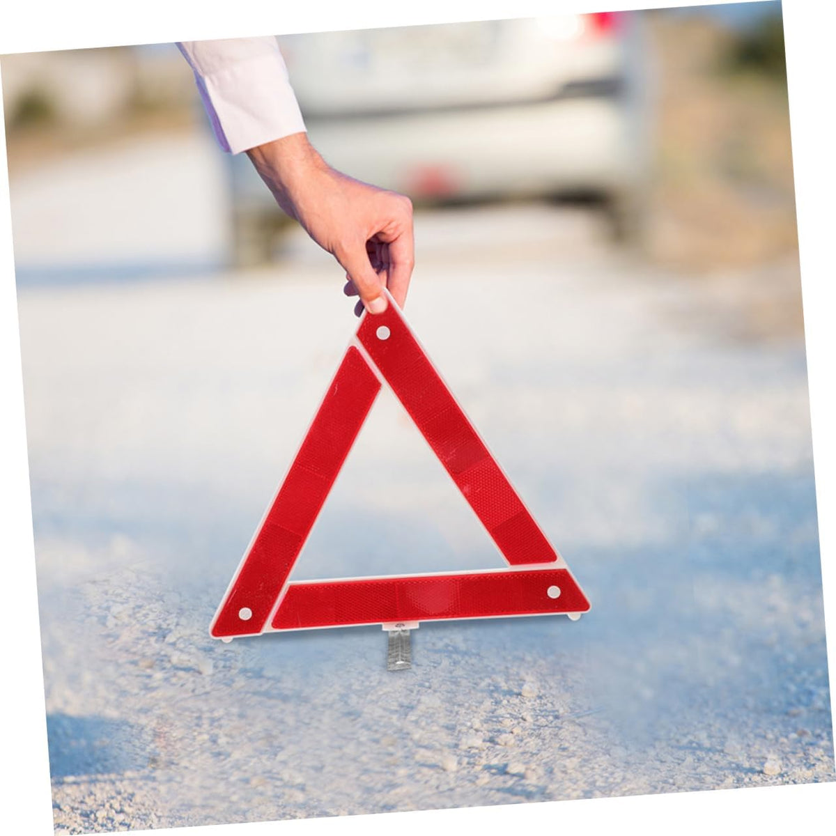 Cabilock 2 Pack Foldable Reflective Warning Triangles for Roadside Safety