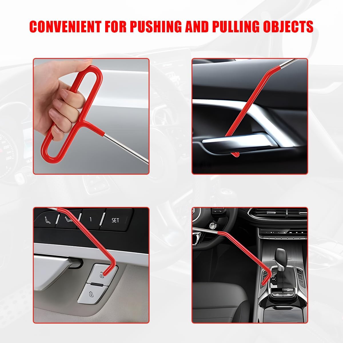 Car Lockout Kit, 67" Long Reach Tool Automotive Professional Emergency Tool Kit, Multi-Function Pull Hook Vehicle Disassembly & Repair Tool Set for Cars Trucks, Car Accessories