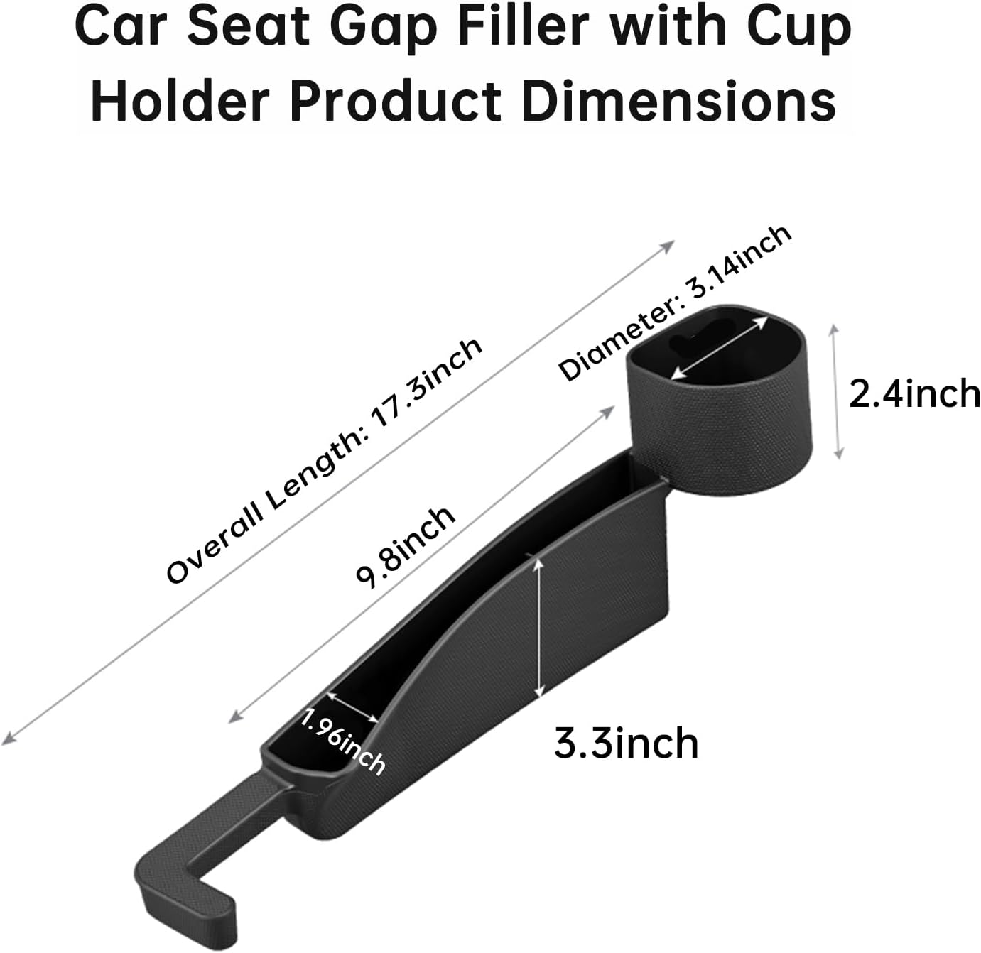 2026 Upgraded Car Seat Gap Filler with Holder and Hook, Car Seat Accessories Interior, Car Seat Gap Plug with Storage Slot, Car Organizer Fit Sedan SUV Truck, 2 Pack Black