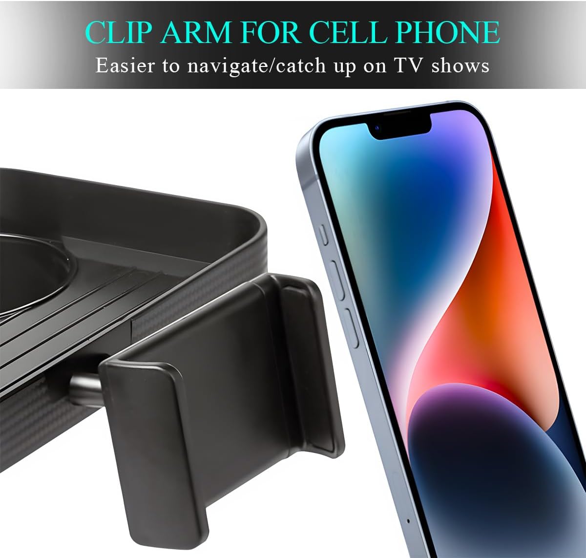 Car Cup Holder Tray, 3 in 1 Detachable Auto Cup Holder Tray Food Table with Phone Stand, Multi-Functional Cup Holder Anti-Slip Tray with Phone Holder, Car Accessories
