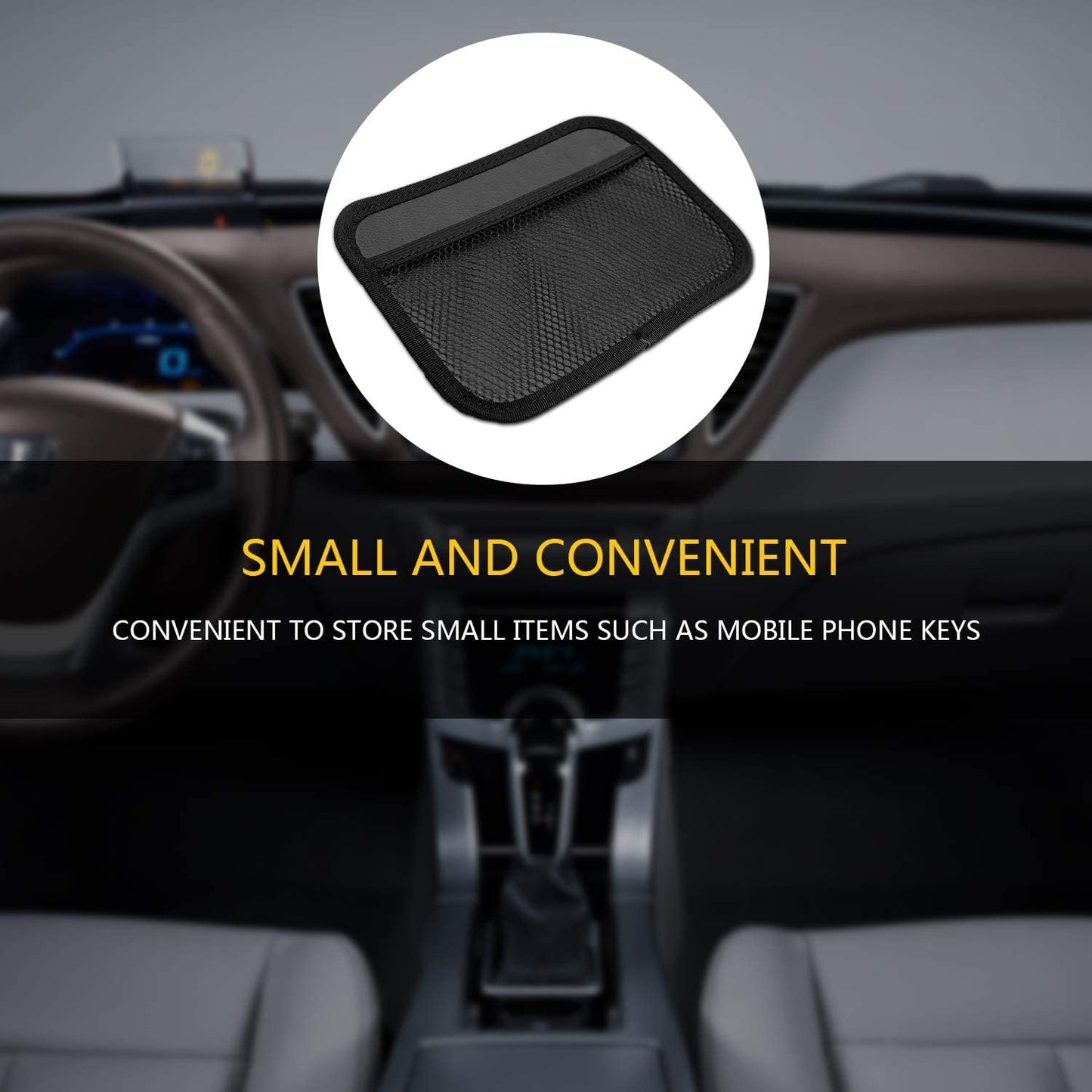 INNOLIFE 4-Piece Car Organizer Net Pocket, Side Pocket Holder, Phone Sunglasses Storage - 8"x5.75"