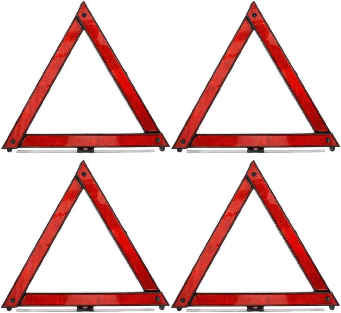 Homoyoyo 4pcs Reflective Triangle Warning Signs for Car Emergency Safety