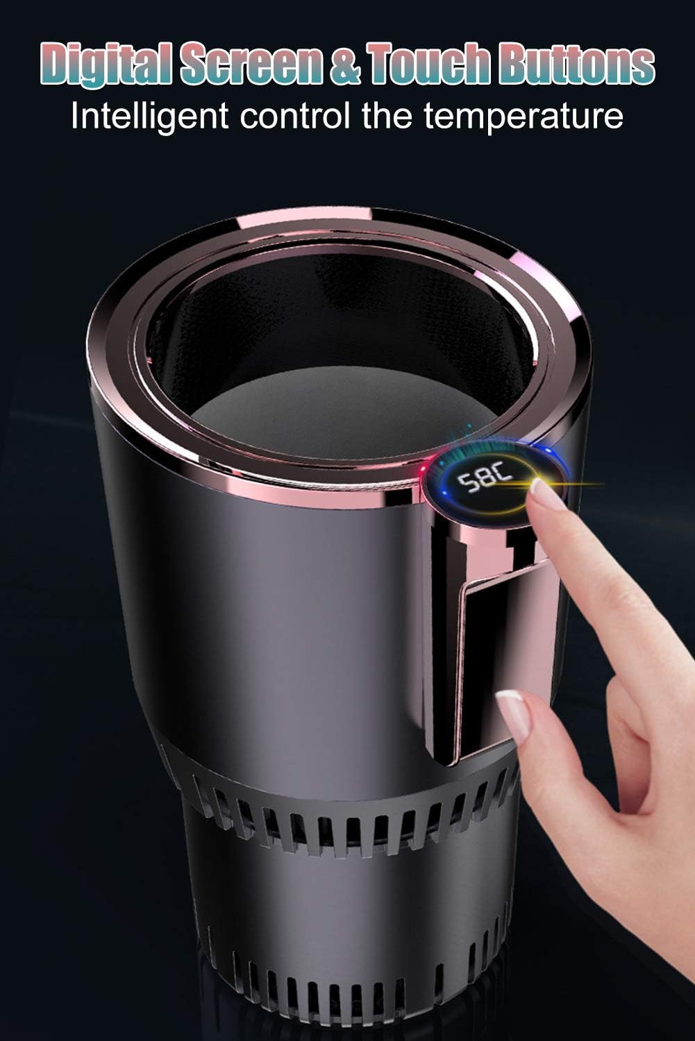 Home & Car Cup Cooler Warmer Quick Electric Cooling Cup -3℃~58℃ Heat and Cold Insulation Drink Cooler Cup Coffee Warmer for Office/Road Trip