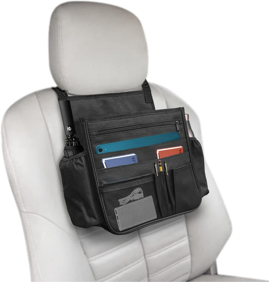 Boczif Car Backseat Organizer, Hanging Passenger Seat Storage Bag, Car Front Seat Organizer for Office Kids Suplly,Truck Cab Organizer with Separately Pokect for Laptop, Multiple Pockets, Cup Holders
